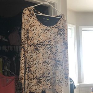 Lysse Long Sleeve Zip Top Luxe Animal Print Sz L